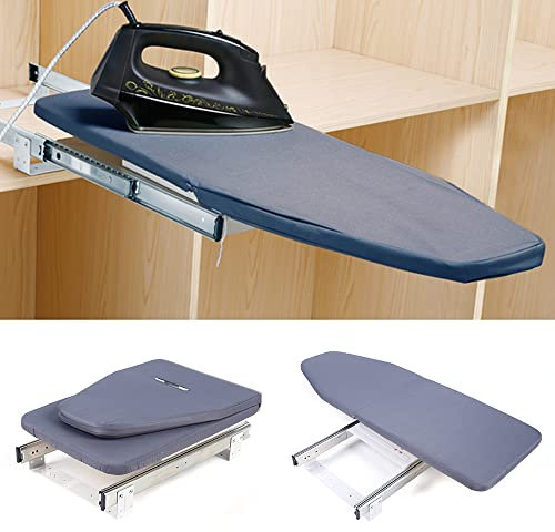 Planche à repasser murale rétractable pliable dans un meuble design gain de place 81 x 31 x 15 cm