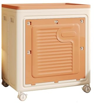 Begehbarer Kleiderschrank Ecke mit Rollen Starke Tragfähigkeit Faltbarer Kleiderschrank Organizer Verdickte Platte für Schlafzimmer, Wohnzimmer und Balkon(Orange)