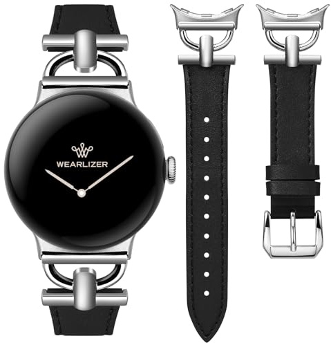 Wearlizer Lederarmband Kompatibel mit Google Pixel Watch 4/3 41mm/Watch 2/1 | Designer Leder Ersatzarmband passt 41mm, kompatibel mit Google Pixel Watch 4 3 2 und Pixel Watch 1