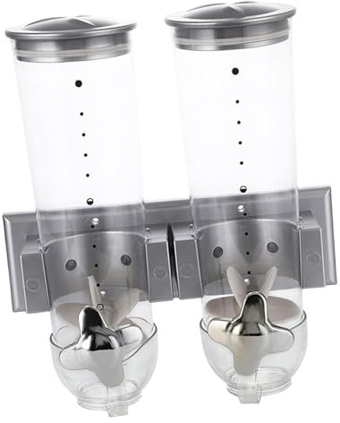 Sharplace Distributore per cereali e snack, contenitore da cucina a parete, Argento