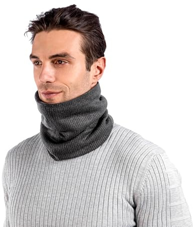 Kono Cache-Cou en Polaire pour Hommes et Femmes, Cache-Cou Thermique Coupe-Vent pour le Cyclisme et le Ski (Gris Foncé)