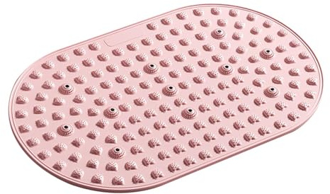 Oshhni Alfombrilla de acupresión para pies, portátil, ligera, antideslizante, para mayores y estudiantes. Ideal para estar de pie, caminar y usar en, Rosa