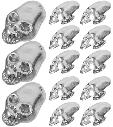 Gogogmee 50 Piezas de Remaches para Ropa y Zapatos Diseño de Calavera, Aleación Resistente Anticorrosiva, Kit de Accesorios para Manualidades DIY en Cuero, Decoración Gótica