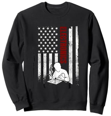 Electronics American Flag Distressed USA Patriotic Maker Sweatshirt
