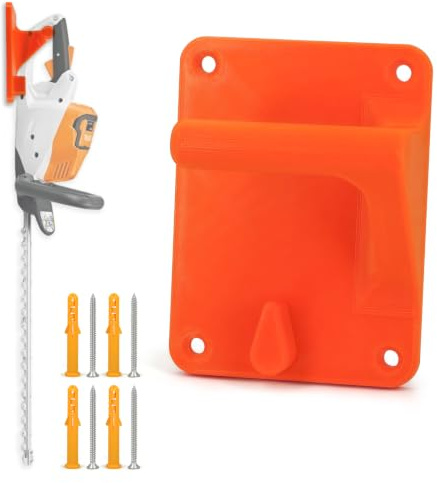 Fäste för STIHL HSA uppladdningsbar häcksax – väggfäste 90 x 120 mm, 35 mm överdel, 4 punkts design, verkstad garage verktygshylla med expanderande skruvar, lätt att installera