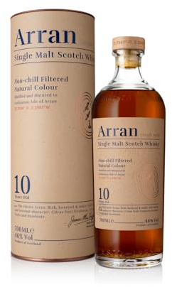 ARRAN - 10 Ans The Classic Arran - Whisky Single Malt - 46% Alcool - 70 cl | Origine : Écosse / Highlands - Notes d'Agrumes Confis & Cannelle