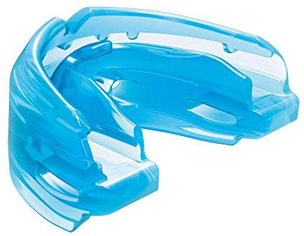 Shock Doctor Double Braces Mouthguard - Mouth Piece Blue Strapped - Adult