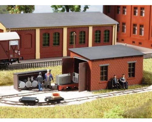 Auhagen 41708 - Feldbahnlokschuppen mit Tankstelle, Modelleisenbahn Zubehör