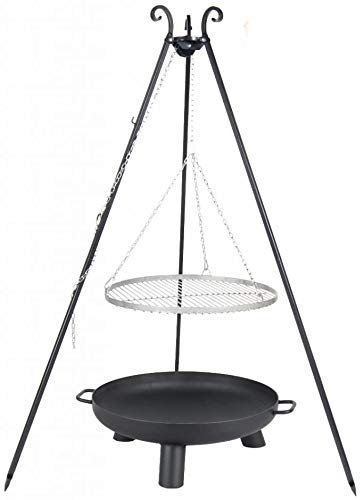 Farmcook Schwenkgrill - Dreibein mit Edelstahl Rost und Feuerschale in 3 verschiedenen Größen (Set mit 50 cm Rost)