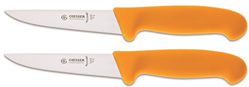 Giesser 2X Messer Stechmesser gelb 13 cm Klingenlänge - Profimesser