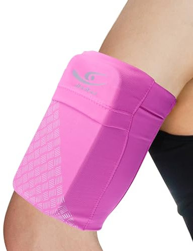 HiRui Universal Sports Armband Cell Phone Armband Sleeves Running Armband for Exercise Workout, Compatible with iPhone 17/17Plus/Pro/16/15/15Plus/14 Samsung Galaxy All Phones (Medium, Pink)