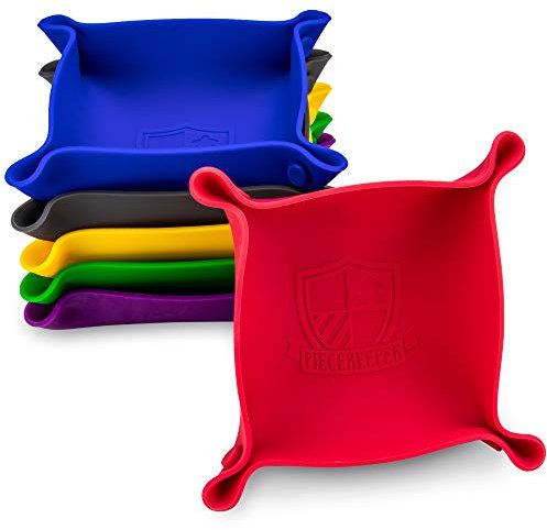 Piecekeeper Board Game Storage Bowls, 6-Pack | Portable Folding Tray Accessory Holds Tabletop Bits, Chits, Components, Pieces, Dice | Six Color Set | Classic & Modern Gaming, RPG Roleplaying