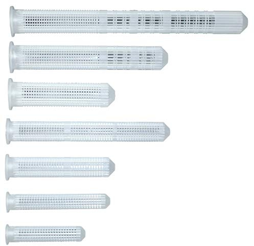 SN-TEC Siebhülsen | Ankerhülsen | Gitterhülsen aus Kunststoff mit Kragen und Rücklaufstop (Größen- und Längenauswahl möglich) (5 Stück, 20x200mm für M12 bis M16)
