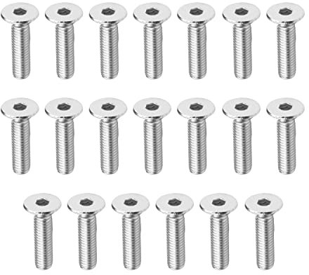 MroMax M5 x 12 clavos, tornillos y sujetadores de acero inoxidable 304, tornillos avellanados, cabeza plana, 10 unidades