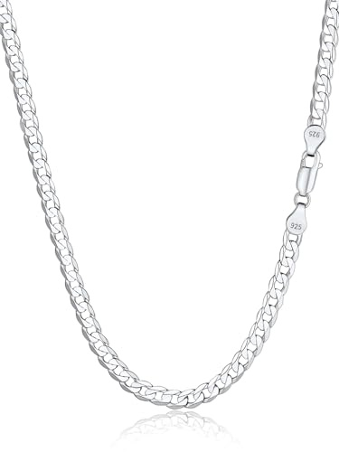 Silvora S925 Silber 3/5mm Ultradünne Herren Kubanische Figaro Kette Damen | 925 Silber Cuban Link Chain Panzerkette Verschiedliche Längen 36/46/51/56/61/66/71 cm in Silber Farben