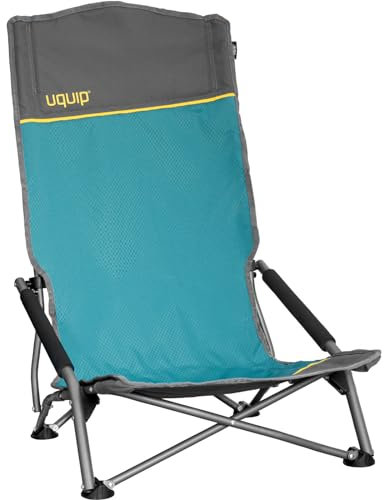 Uquip Sandy XL - Chaise de Plage Pliante Confortable avec Dossier très Haut - Bleu