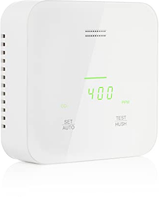 Smartwares - Allarme e Densore Della Qualità dell'aria - Rileva CO (Diossido Di Carbonio), Umidità, Temperatura - Alimentazione di rete con batteria di backup - FGA-13900