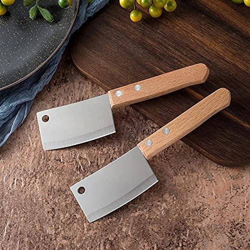 DZCP Couteau de Cuisine Mini Couteau de Cuisine Couteau en Acier Inoxydable Cuisine de Poche Axe Barbecue Cuisine Cuisine Couteau Portable (Color : 2pcs)