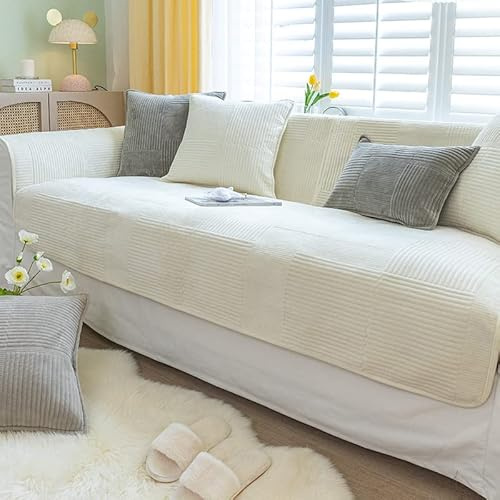 WYJHNLBEDC Sofa/Couch überwurfdecke/überzug/Sofabezug Sofaschutz Hund/Katze | Warmer Super Weicher Kurzer Plush Fleecedecke für Sofa L Form/U Form/Ecksofa 3/2/1 Sitzer, Sofaschutz Hund Kratzschutz Katze