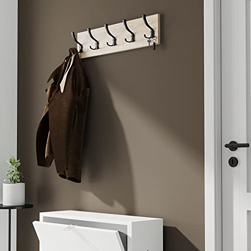 AKKE Garderobenleiste Garderobenpaneel Wandgarderobe Wandpaneel Garderobe PVC Pico 60 Sonoma/Schwarz