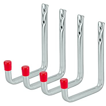 siwitec Wandhaken U-Form 220 x 144 mm verzinkt, 4er Set, Traglast: 37 kg, Schwerlasthaken, abgewinkelt