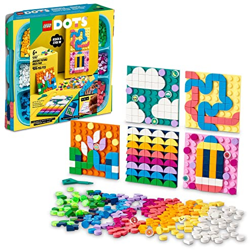 LEGO DOTS Klebe-Aufkleber Mega-Pack 41957 Kunst- und Bastelset 5-in-1 Mosaik-Baukasten, DIY-Aufkleber-Patches, Geschenkidee für kreative Kinder, Erstelle individuelle Designs für Notizbücher