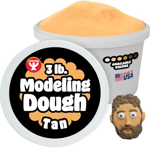 Hygloss Play Modeling Dough for Kids – Multicultural Skin Tones – Safe & Non-Toxic Sensory Dough for Arts & Crafts – Play Clay for Toddler Activities, Preschool Classroom Must-Haves (3 lb, Tan)