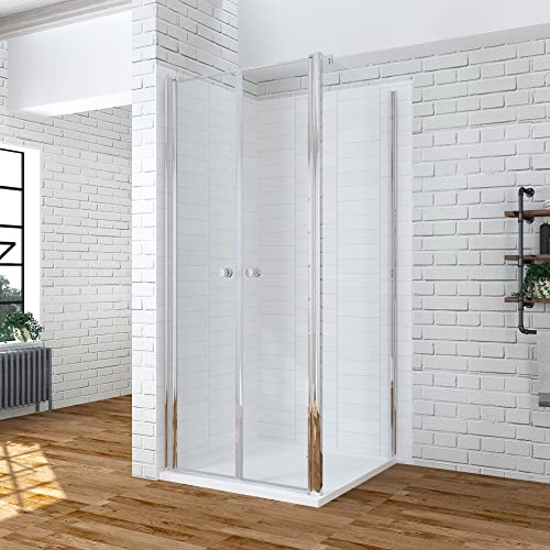 AQUABATOS® 110x90 x 195 cm Duschkabine Eckeinstieg mit Pendeltür und Seitenwand aus 6mm ESG Sicherheitsglas mit Nanobeschichtung, Eckdusche Schwingtür Drehtür Duschtür Nischentür Dusche