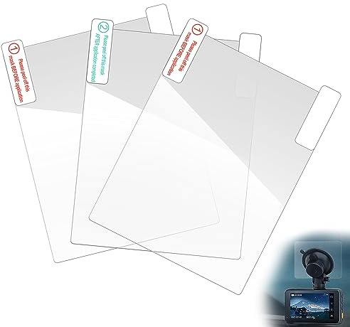 Kinretixia® Accesorios para cámaras de Coche de 3 Piezas: películas antiestáticas para una visión Clara del Parabrisas, Adhesivos estáticos Transparentes