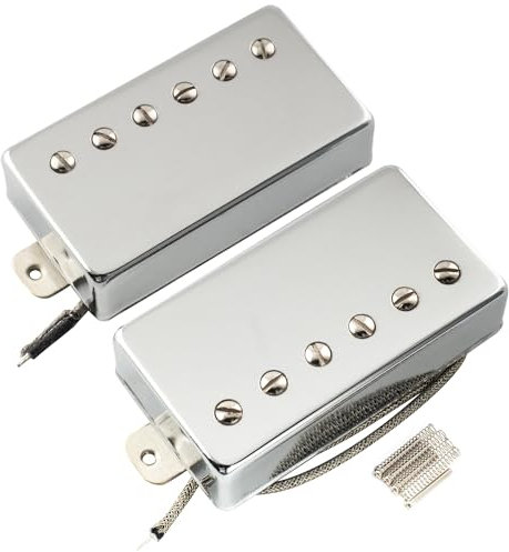 Musiclily Pro LP-CBLA Alnico 5 Humbucker Tonabnehmer Hals Steg Pickups Set 7,8K/8,8K für Les Paul SG Style E-Gitarre, Chrom