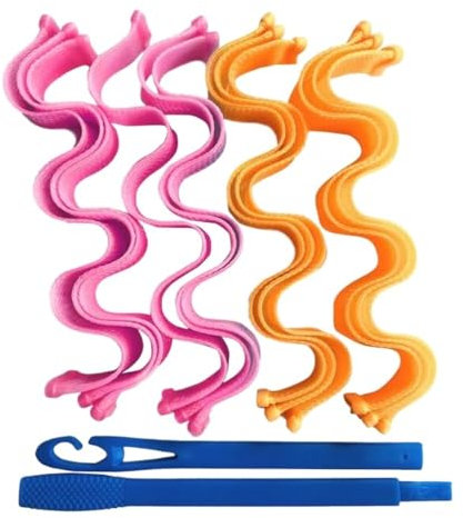Lockenwickler 12 stücke Heatless Lockenwickler Keine Wärme Lockenwickler Weiche Locken Curling Stange Roller Sticks Dauerwelle Stangen Wellenformer Haar Styling werkzeuge Papilotten (Color : 30CM pin