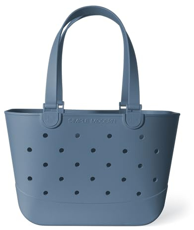 Simple Modern Strandtasche aus Gummi | Große Wasserdichte Tragetasche mit Reißverschlusstasche für Strand, Pool, Boot, Einkäufe, Sport | Getaway Bag Kollektion