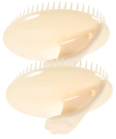 Pack Silikon Kopfhautmassagegerät für Haarwäsche und Pflege | Weiche Silikonborsten, Handliches Griffdesign, für Zuhause und Reise, Sanfte Reinigung, 2 Stück