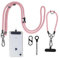 Crossbody Phone Lanyard, Adjustable 1x Neck Strap 1x Wrist Strap, Anti Theft Universal Nylon Phone Chain for iPhone Samsung, Pink
