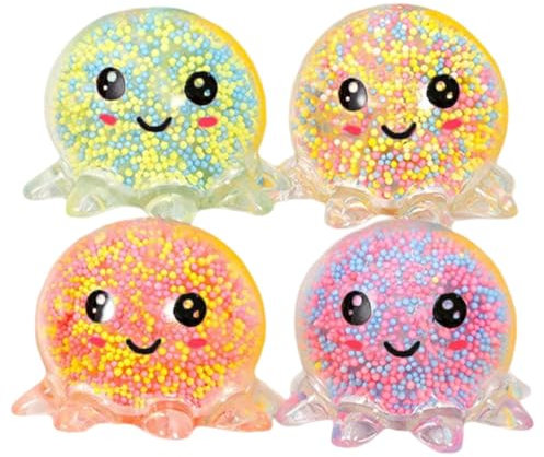Octopus Anti-Stress-Bälle, Octopus Bälle, Anti-Stress-Bälle, gefüllt mit Anti-Stress-Kugel, sensorischer Ball zum Drücken, Squishy Ball gefüllt mit Wasserperlen zur Linderung