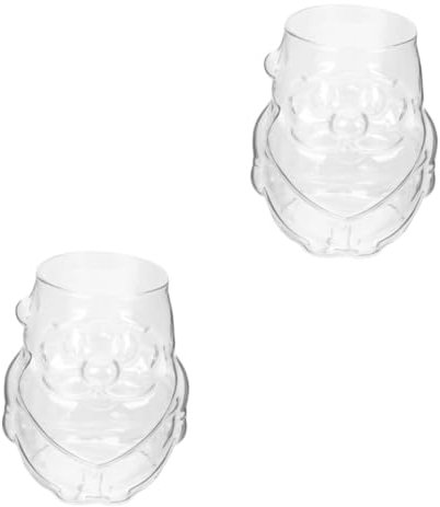 TOPBATHY 2st Wasserbecher Aus Glas Weihnachtswasserbecher Weihnachtsweingläser Weihnachtstasse Weihnachtsbrille Weihnachtsteetassen Santa Teetasse Weihnachten Wiederverwendbar