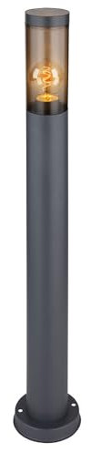 GLOBO LIGHTING Standleuchte Außenbeleuchtung Sockelleuchte rauch anthrazit Außen Garten Stehlampe, Edelstahl Kunststoff, 1x 6W 806Lm warmweiß, DxH 7,6x80 cm