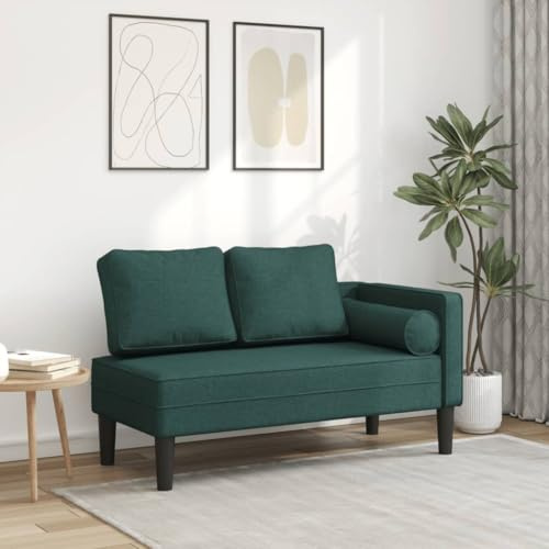 Xichuzi Chaiselongue mit Kissen Dunkelgrün Stoff, Relaxliege Wohnzimmer, Relaxsessel, Lesesessel, Ruhesessel, Bettsofa - 4007582