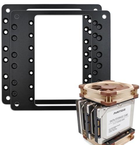 DolDer HDD Montagehalterung Festplattenhalter Adapter Mouting Wechselrahmen, Montangeplatte Kompatibel mit 2,5/3,5 Zoll Festplatten, am PC 12cm Lüfter installiert (2 Stück)