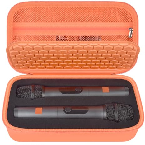 Wireless Microphone Box Compatible with JBL Wireless Two Microphones/for JBL Partybox, Portable Dual Mic Travel Storage Bag for Receiver, Batteries and Other Accessories (Box