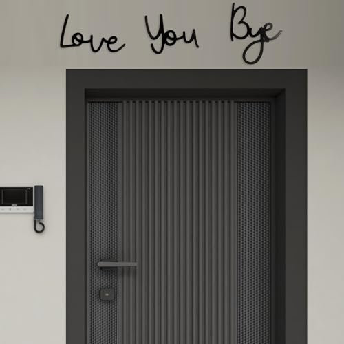 Bye Love You Wooden Script Sign Hallway Home Door,Love You Bye Sign above Door, Wooden Script Sign Above Door, Romantic Door Frame Decor for Valentine's Day, Easy Installation with Glue Point