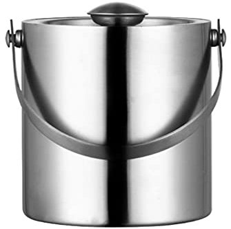 KTV Edelstahl-Eiskübel, 3 l, doppelte Wärmedämmung, Kühleimer, Champagner/Roségold/Silber