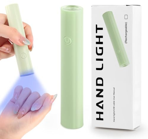 KEWUZY U V Lampe für Gelnägel Wiederaufladbar, Mini U V Nageltrockner, Wiederaufladbar Mini UV Lampe Nägel, LED Nagellampe Nageltrockner Nägel für Nagellack Aufbaugel Nail Tips, Geschenke (Grüner)