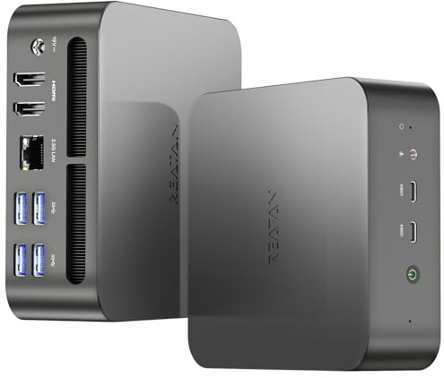 Reatan A9 Mini PC de Jeu AMD Ryzen 9 7940HS 64 Go SSD 2 to (2x1 to) DDR5, Ordinateur de Bureau Mini, Graphique Radeon 780M, LAN 2,5 Gbps, HDMI 2.1, USB 4.0 8K HD Wi-FI 6E/BT5.3