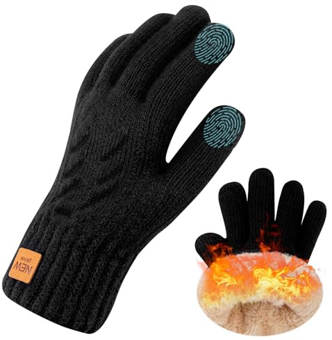 Fantasyon Guantes Termicos Invierno Hombre Mujer, Guantes Cálidos con Pantalla Táctil Forro Polar Suave y Caliente de Gloves para Esquí, Ciclismo, Senderismo y Deportes al Aire Libre