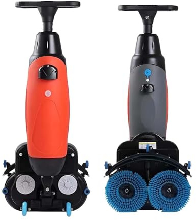 CUTANGELAR Macchina Lavapavimenti Commerciale, Mini Macchina per Pavimenti, 13000 Piedi²/H, Con Larghezza di Pulizia 18 Pollici, Sterzata 360° Appartamenti Piccoli Spazi.(Red)