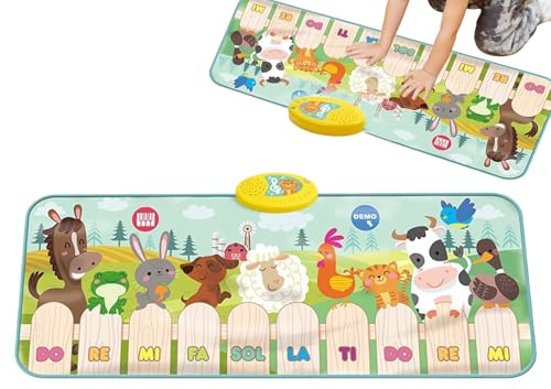 Klaviermatte Für Babys | Interaktive Instrumente Mit 9 Tiergeräuschen | Musikmatte Für Kleinkinder - Für Kinder Ab Einem Jahr Entwicklung Sensorisches Spiel Spielzeit Kinderzimmer -Fitness