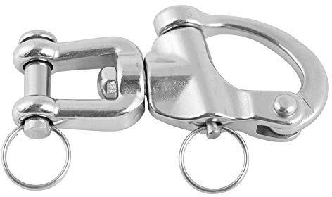 Manille de bateau à œil pivotant à dégagement rapide, en acier inoxydable, pour Yacht marin (16 * 87mm)