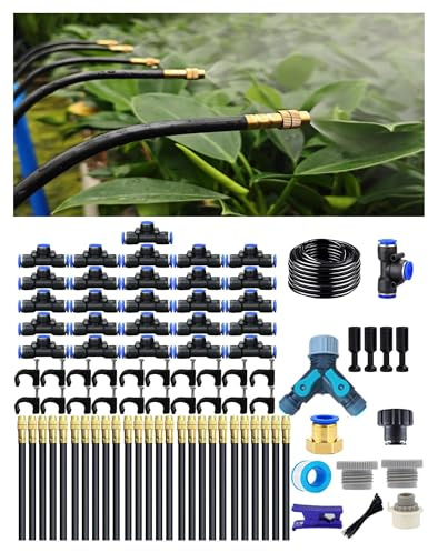 Drip Irrigation System,Automatic Garden Watering System, 360 Degree Adjustable Garden Sprinkler, High Output Mist Spray Nozzle for Potted Plants, Easy Connect & Rotating Head, Customizable Water Flow