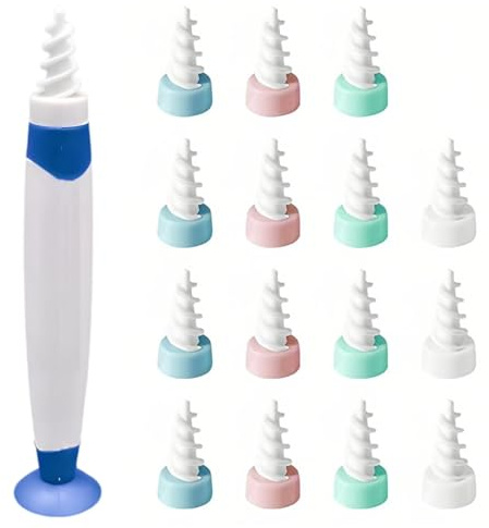 Nettoyeur Oreille, Spiral Ear Cleaner, Cire D'Oreille Remover, Nettoyage Oreille et 16 Embouts Lavables Kit, Adapté Aux Enfants et Aux Personnes